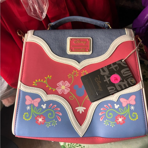 Disney Loungefly Disney Western Mickey and Minnie Crossbody Bag - Picture 2 of 2